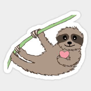 Valentine' Day Sloth Hugging a Heart Sticker